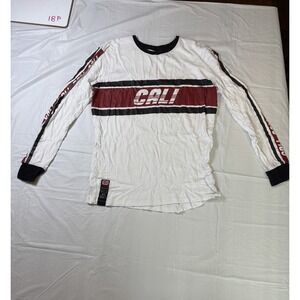 Mens Vox‎ Populi graphic tshirt, white/red/black, CALI, Size Medium, long sleeve